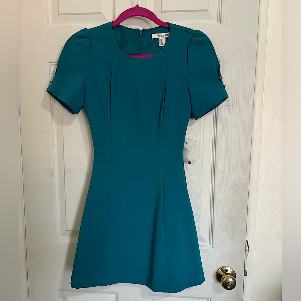 Teal Forever 21 50s style dress NWT